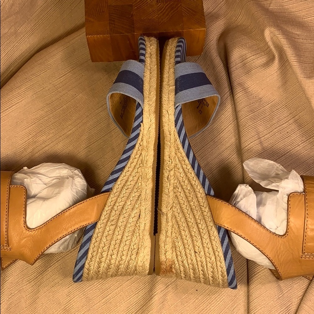 Coach leather/canvas espadrilles 3”heel 0.7”pltfrm - Picture 5 of 8